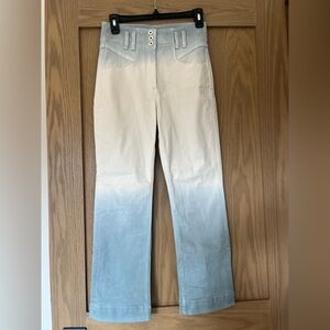 Anthropologie High-Rise Dip-Dyed Slim Jeans – Blue Motif – Size 27